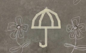 The chalked flowers were drawn around an Occupy umbrella symbol. Photo: SCMP Pictures