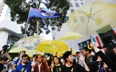 Pro-democracy protesters stage an occupy protest outside the British consulate in Admiralty last November. Photo: Felix Wong