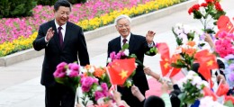 Chinese President Xi Jinping (left) and Nguyen Phu Trong, general secretary of the Central Committee of the Communist Party of Vietnam. Photo: Xinhua