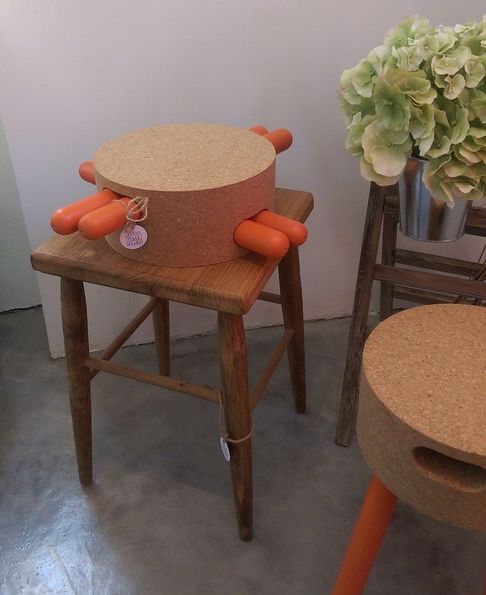 Cork stools from Portugal, with detachable legs, from Pyaar