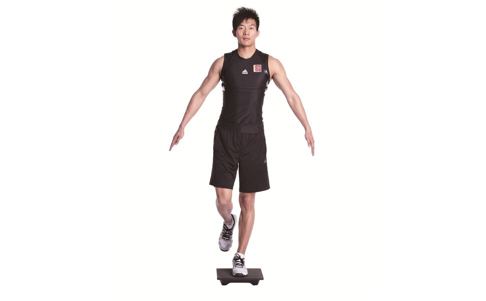Figure 2: Single leg standing on rocker board