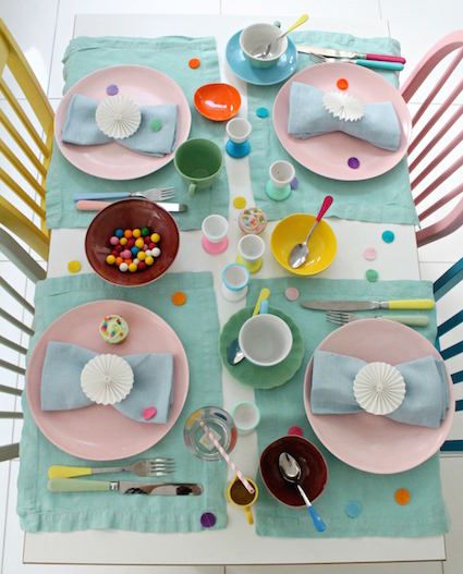 Colourful Table settings on Big Little Bell