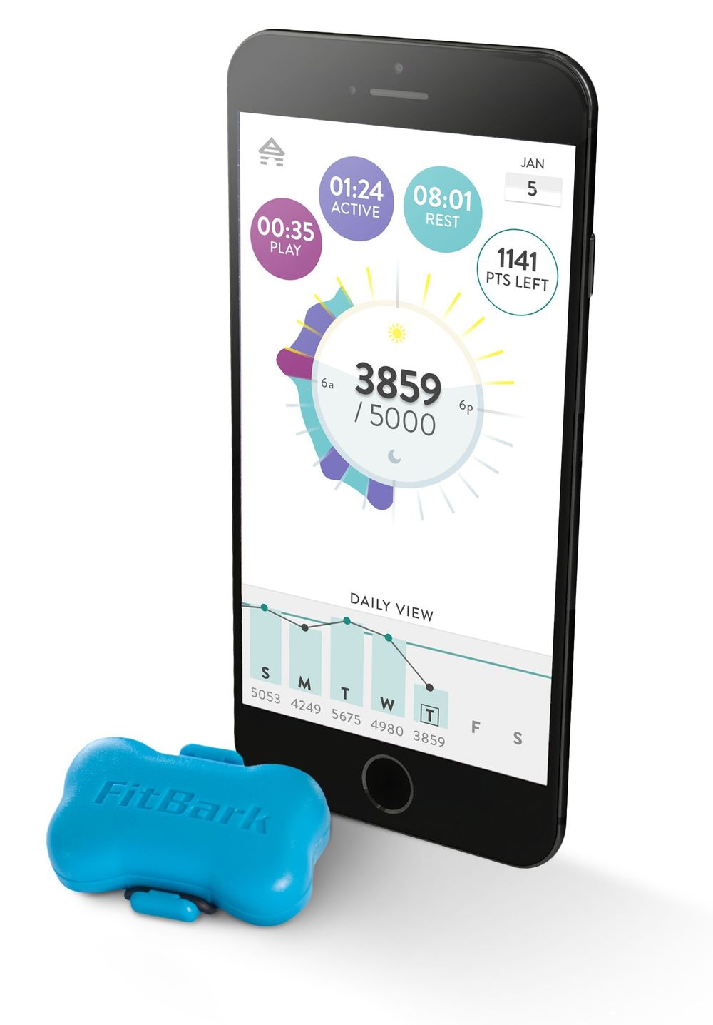 With the FitBark, you can track your pup's activity anytime using your Apple or Android devices.