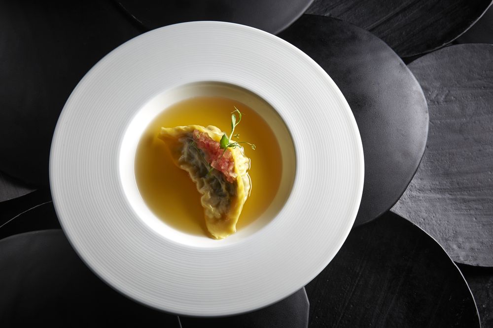 Lai Heen Dumpling in Tomato Consomme