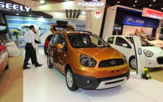 Geely cars are displayed at an automotive exhibition in Cairo. Photo: Xinhua