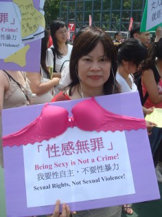 Linda Wong Sau-yung at a March in 2011. Photo: Simpson Cheung