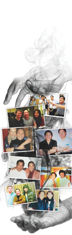 Photos of Wang Lin with celebrities and VIPs, including Jackie Chan, Alibaba founder Jack Ma and a young Donald Tsang, the former HK chief executive