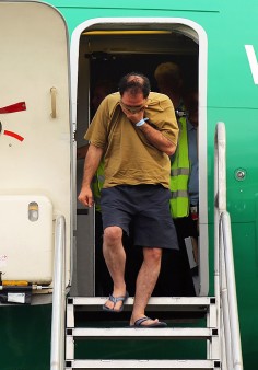 One of the first group of 40 asylum-seekers arrives on Manus Island, PNG. Photo: AFP