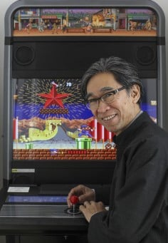 Chang with Feng Mengbo’s Long March: Restart (Arcade Version).