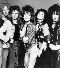 He's now touring with Sylvain Sylvain (fourth left) of the New York Dolls.