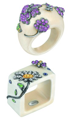 Beautifully decorated rings from Dickson Yewn's Zi Ran collection