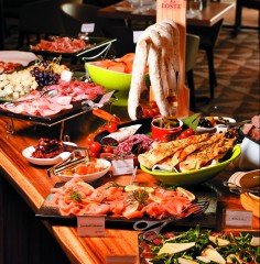 The Buffet at Spasso is filled with Italian specialities.