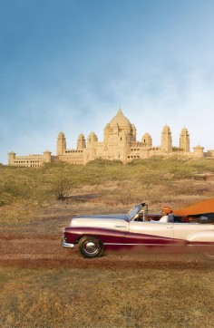 Guests who stay at the Umaid Bhawan Palace in India get chauffeur-driven to the hotel in a Jaguar or vintage car.