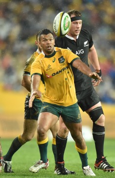 Wallabies utility back Kurtley Beale in Rugby Championship action against the All Blacks in August.