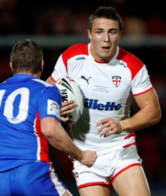 Rugby league convert and England World Cup hopeful Sam Burgess failed to impress against the Ireland Wolfhounds. Photo: AP