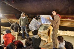 Students attend a lecture during the tour.