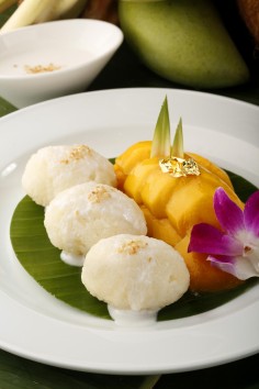 Mango coconut and sticky rice at The Excelsior in Causeway Bay.
