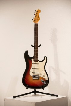 The Fender Stratocaster played by Bob Dylan at the 1965 Newport Folk Festival. Photo: Agence France-Presse