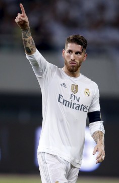 Sergio Ramos reacts during a penalty shoot-out won by Real Madrid against AC Milan in the International Champions Cup match in Shanghai last month. Photo: Reuters