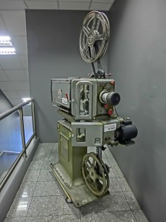 An old projector on show at the cinema in Hung Hom.