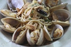 Clam spaghetti with anchovies and chilli at Townhouse.