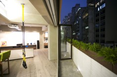 TRX hangs from the ceiling in Sheung Wan flat.Photo: Jonathan Barkey