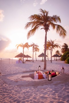A romantic dinner on the beach is a great option for Valentine's Day.