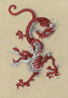 A 1929 drawing of a dragon for a box.