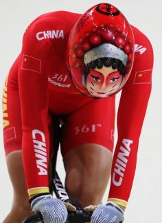 Gong Jinjie of China represents a serious threat in Saturday’s keirin. Photo: EPA