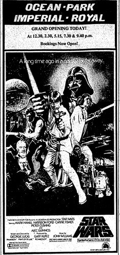 Newspaper ad for Star Wars screening, 1978