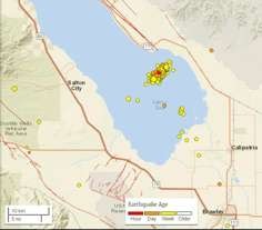 Dozens of small temblors have occurred deep under the Salton Sea in recent days. Photo: USGS
