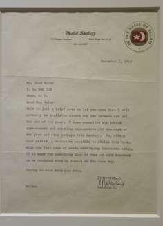 A letter from Malcom X to writer Alex Haley, dated December 3, 1963.