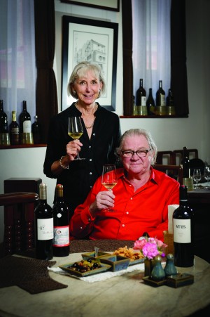 David and Jacky Higgins raise a toast at MacauSoul - the wine lounge in the heart of Macau that offers an exclusively Portuguese wine list. 