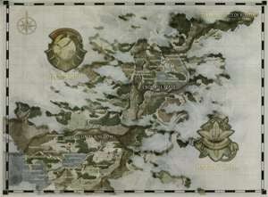 A map of Zemuria where the Legend of Heroes series takes place.