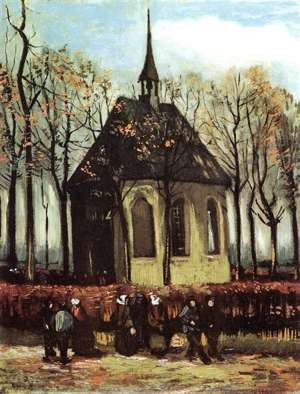 Congregation leaving the Reformed Church in Nuenen (1884/5)