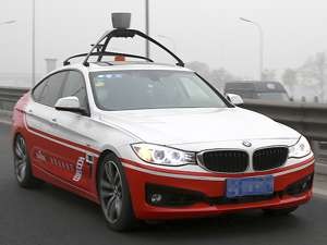 Baidu's AI-power self-driving car being tested in Beijing. Photo: SCMP