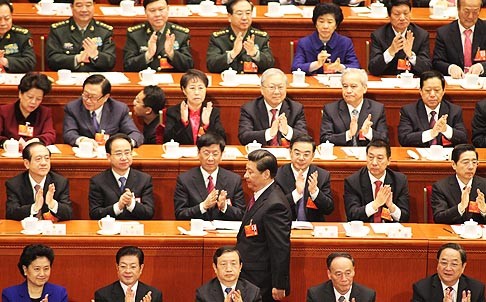 President Xi Jinping at the closing session of the National People's Congress. Photo: Simon Song