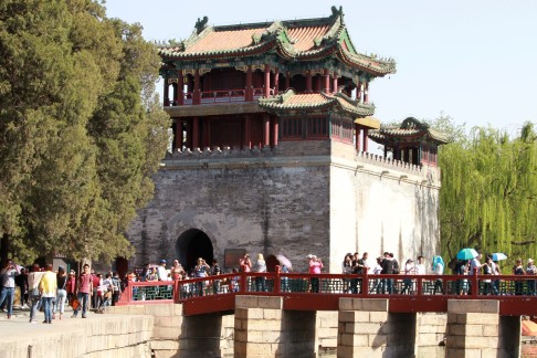 The rebuilt Wenchang Tower in the Summer Palace in Beijing, on April 30, 2013. Photo by Simon Song