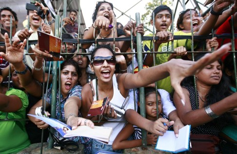 Enthusiastic fans in Colombo, Sri Lanka, in 2010.