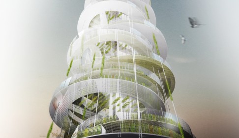 Exterior view of the vertical farm. Photo: SCMP 