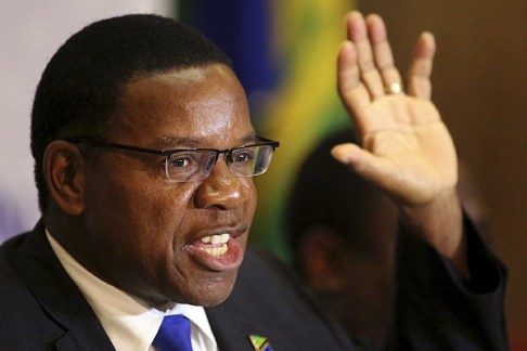 Bernard Membe, head of the SADC electoral observer mission, speaks in Harare. Photo: Reuters