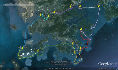 Ken's route around Hong Kong