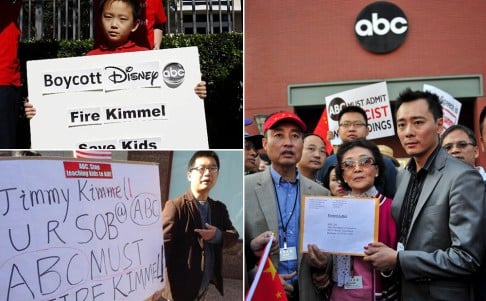 At the network's office in Houston (top left), Washington and Los Angeles (right). Photos: SCMP, Xinhua
