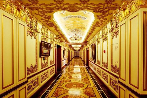 The Versailles-like interior of the office building of the Harbin Pharmaceutical Group. 