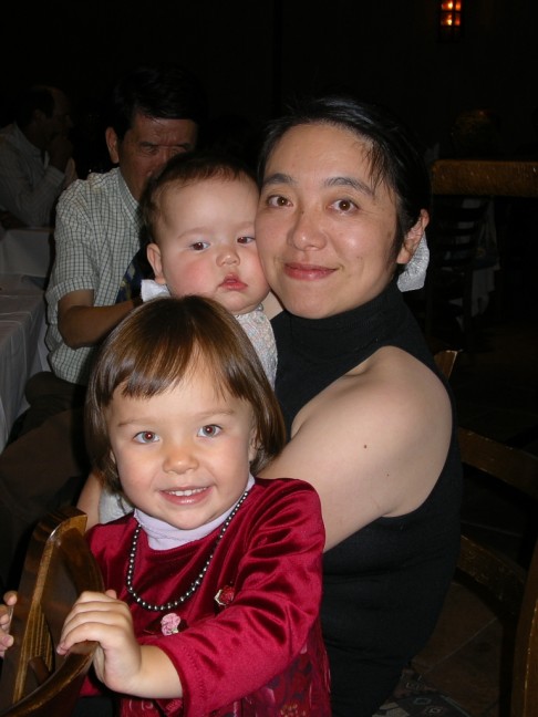 Vancouver area translator Joy Mo and her two daughters. Credit: Supplied