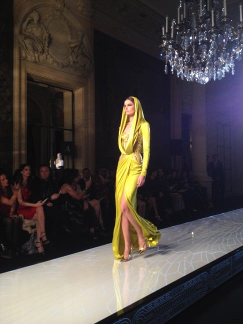 A model at Atelier Versace show at Haute Couture fashion week. Photo: Jing Zhang