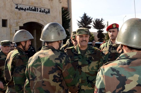 Syrian Defence Minister General Fahd al-Freij visited parts of northern Aleppo province. Photo: AFP