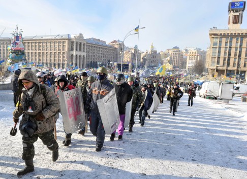 Opposition groups called a rally on the Maidan, or Independence Square in Kiev. Photo: AFP