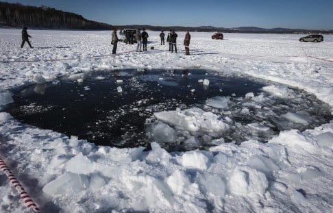 Scientists are learning from the asteroid, part of which crashed into this lake near the Russian city of Chelyabinsk. Photo: EPA