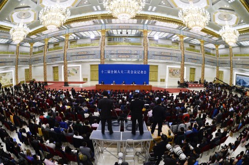 Hundreds of journalists attended the press conference following the National People's Congress session.